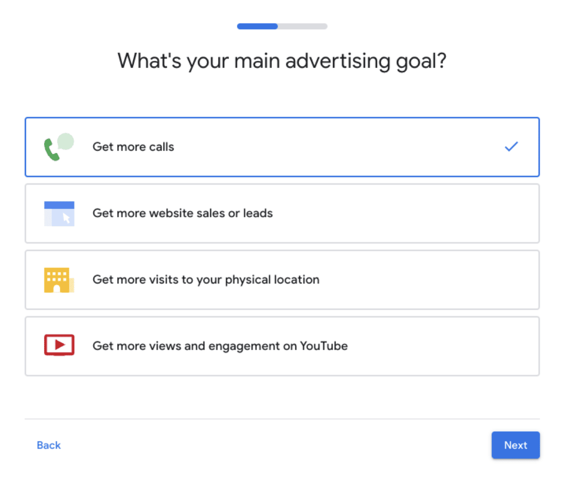 Google Ads Screenshot - Ad goal