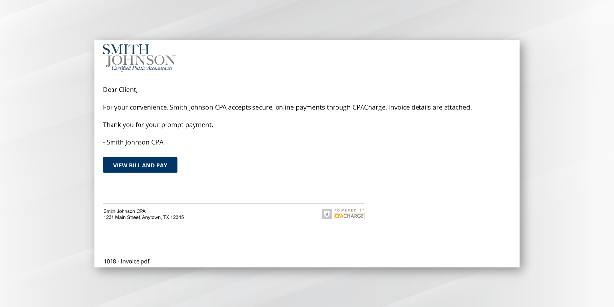 CPACharge, for example, makes it easy to build an invoice and send a PDF copy to clients through the software. The platform also allows clients to easily pay their bill online for a seamless experience.