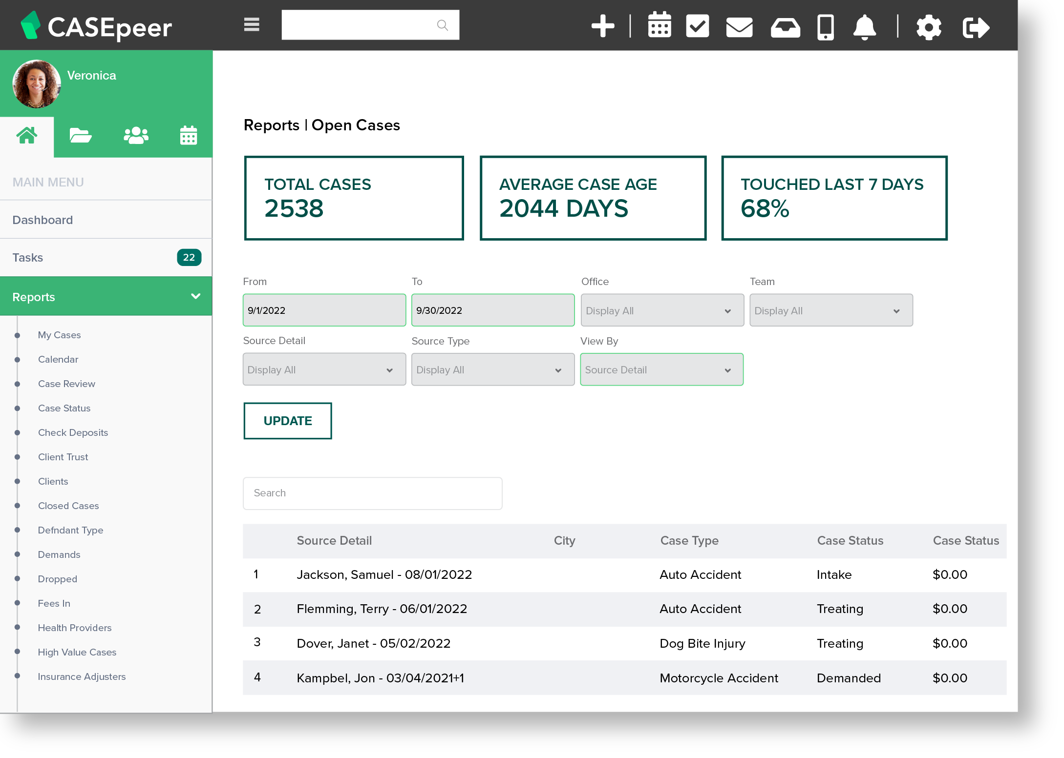 Reporting Open Cases
