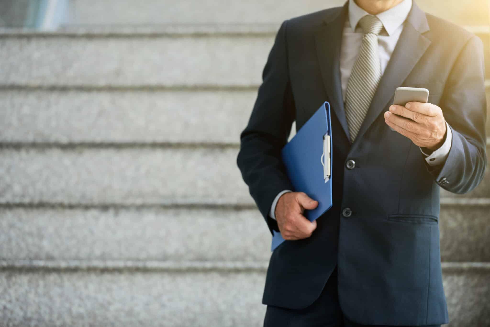 Attorney on cell phone