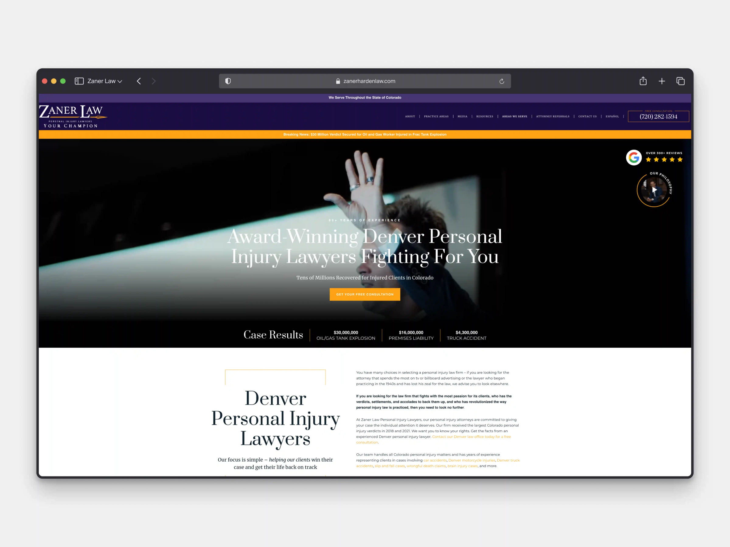 Zaner Harden Law Website