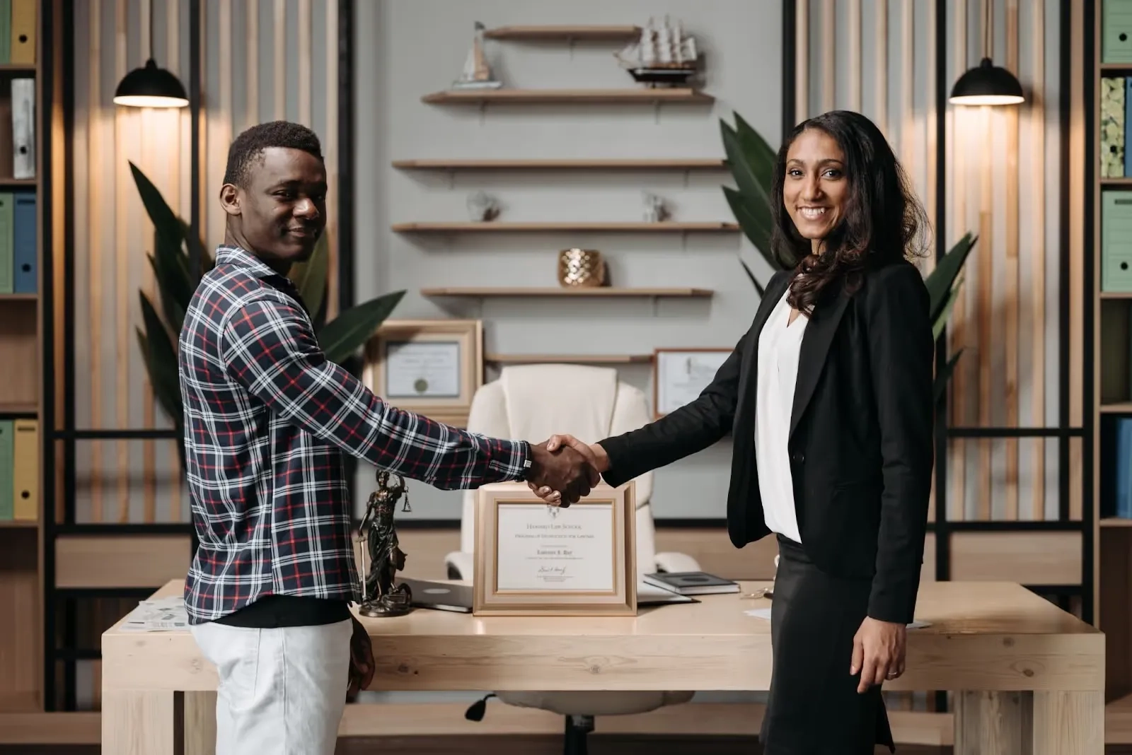 two people handshaking