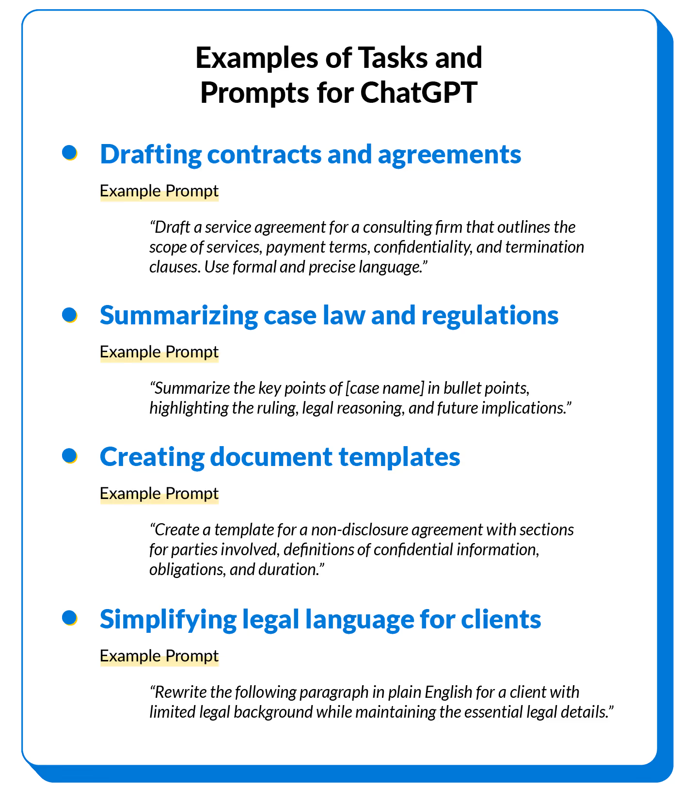 Examples of Tasks and Prompts for ChatGPT