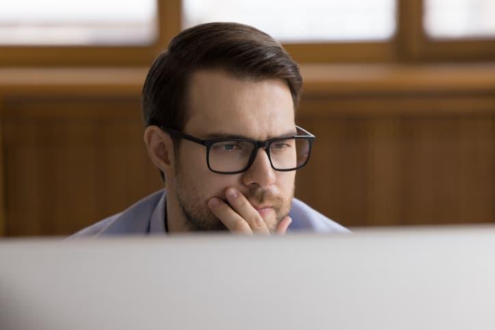 Person contemplating law firm software