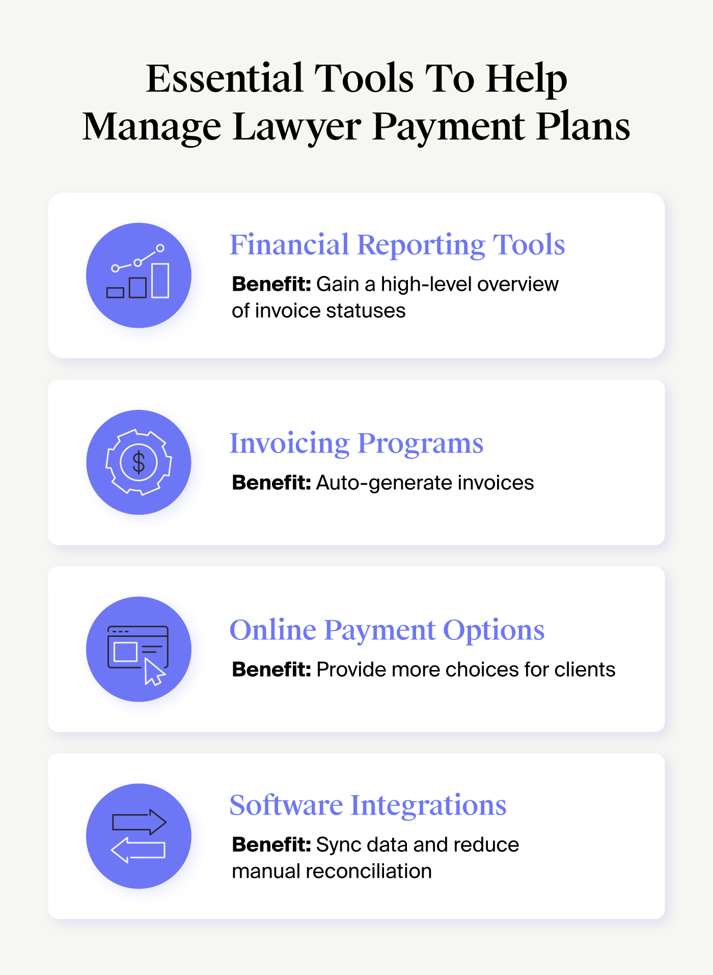  List of tools and reasons why they’re beneficial for lawyer payment plans