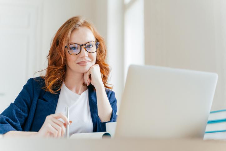 Woman working at laptop