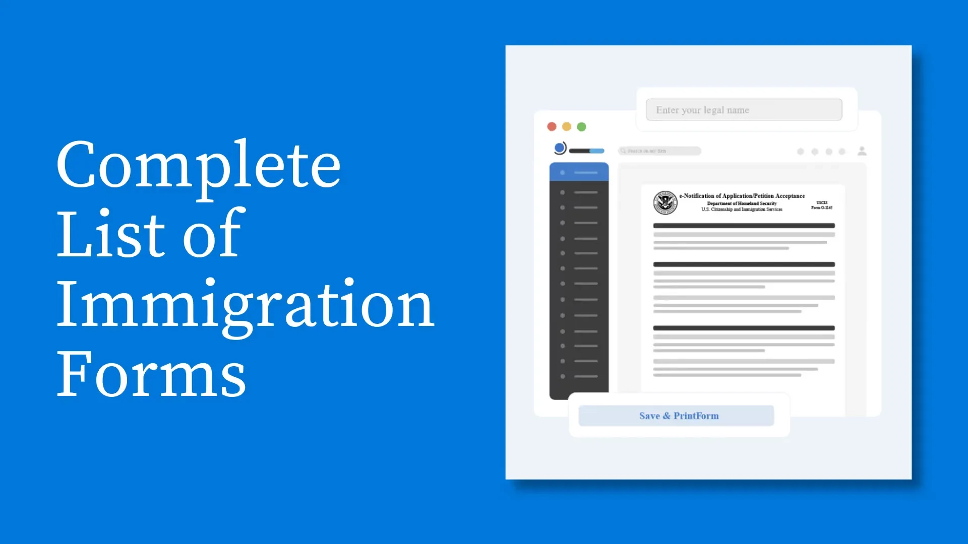 complete list of immigration forms banner