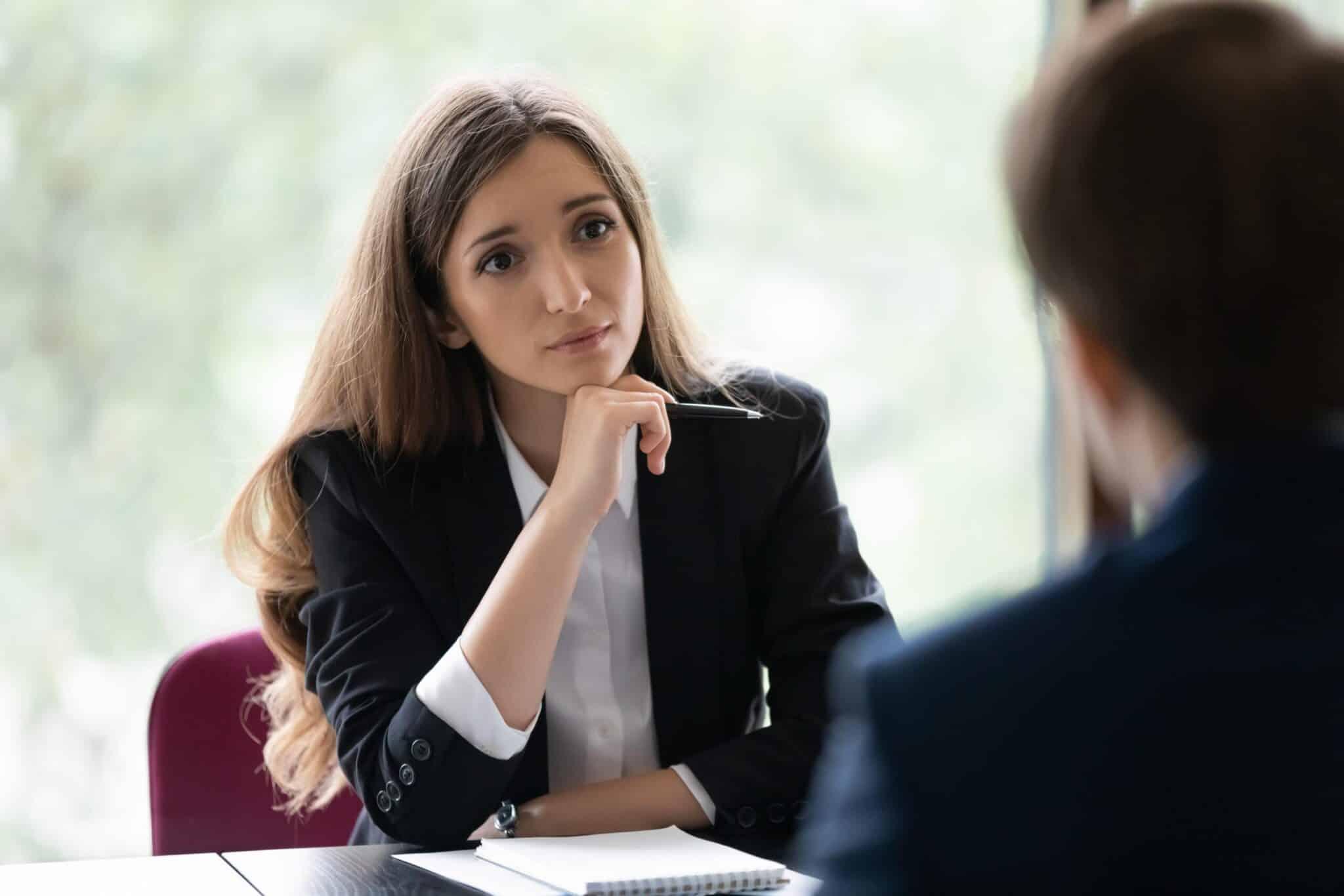 Lawyer meeting with client