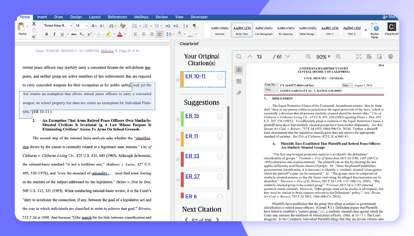 Screenshot of Clearbrief