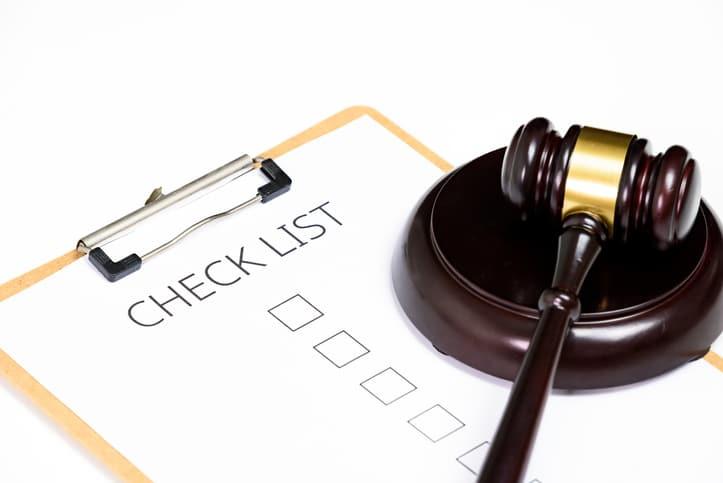 Gavel on checklist