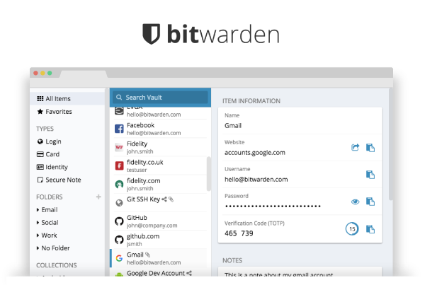 Bitwarden screen