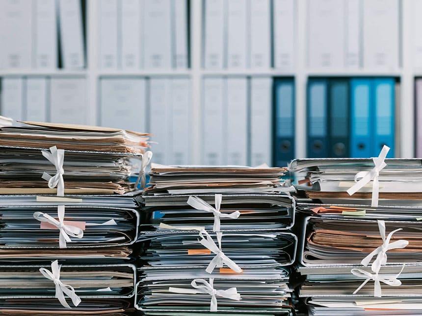 Stacks of files