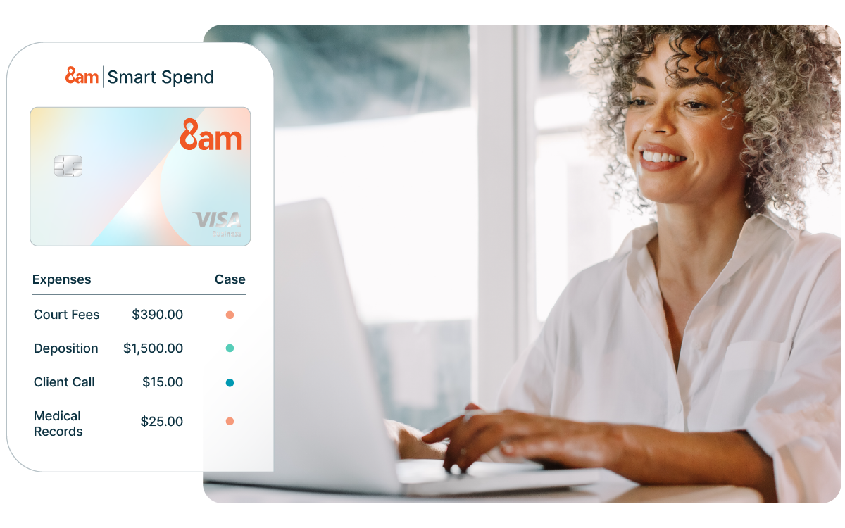 A woman checks her 8am Smart Spend account