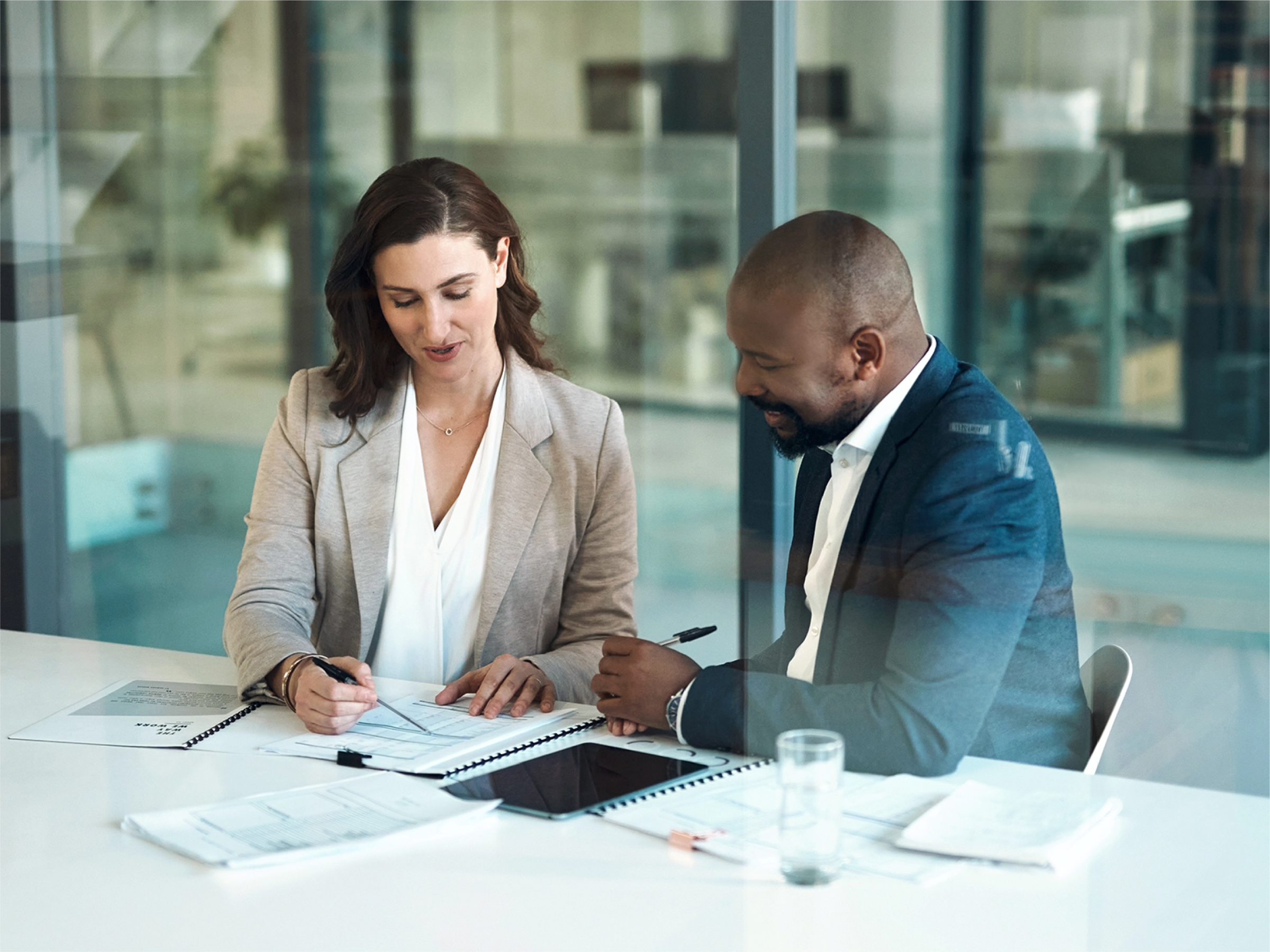 Paralegal working with a lawyer on case work