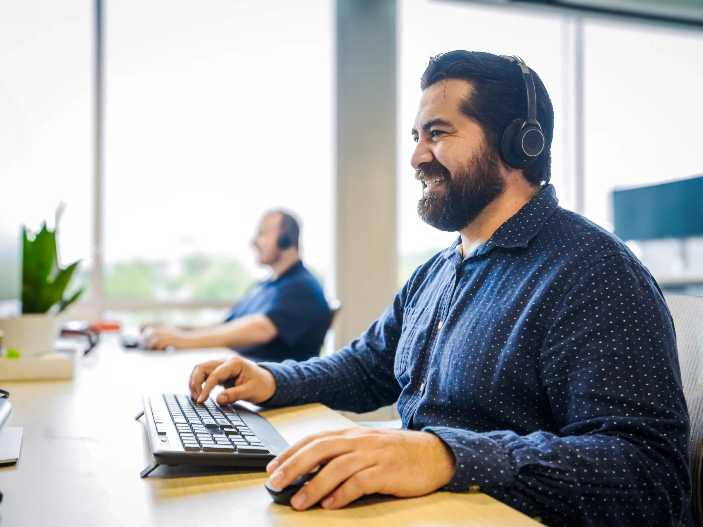 Customer Support Representative Smiling