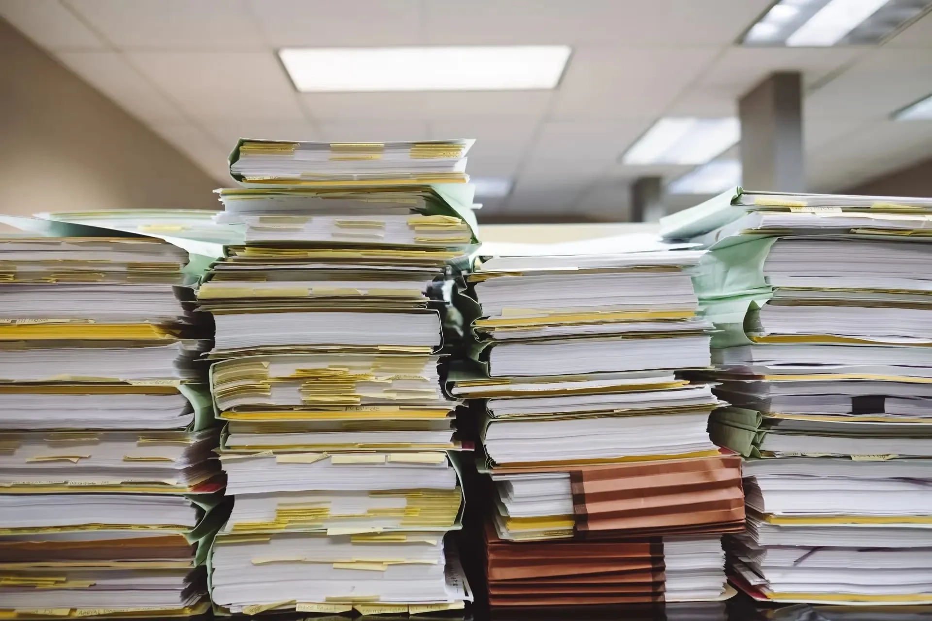 stacks of files