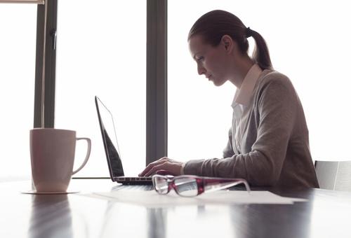 lawyer working at computer