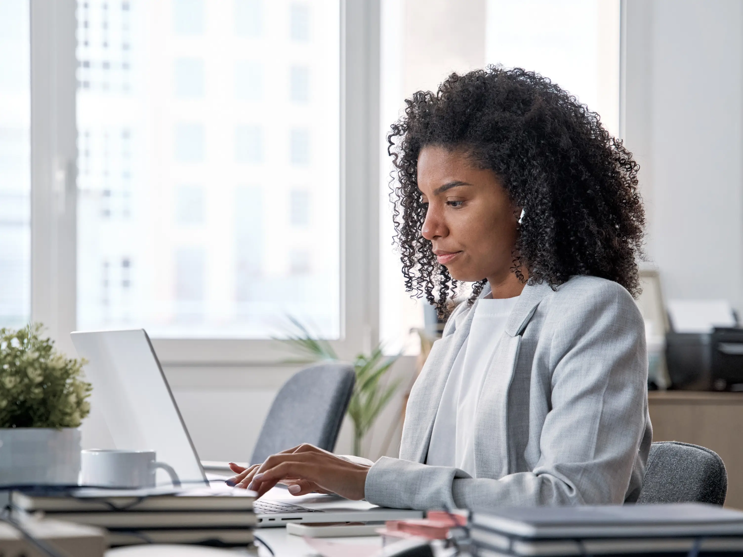 Lawyer using generative AI on their computer