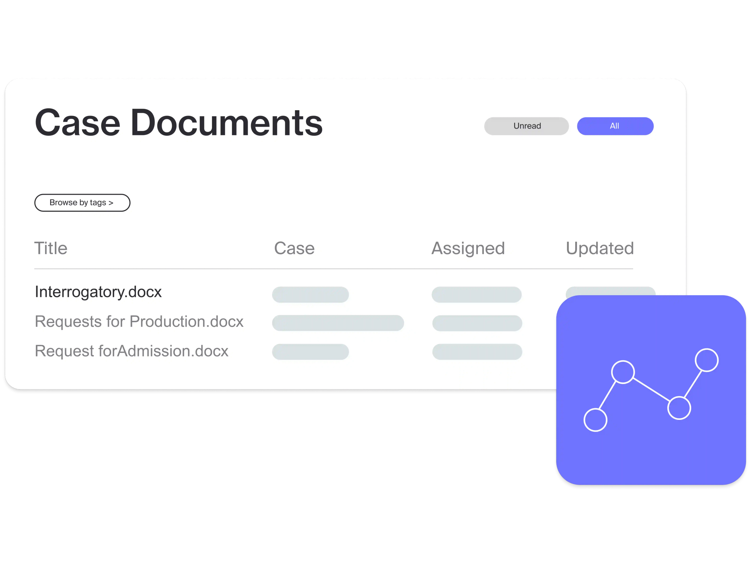 Case Documents overview with chart icon