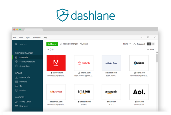 dashlane screen