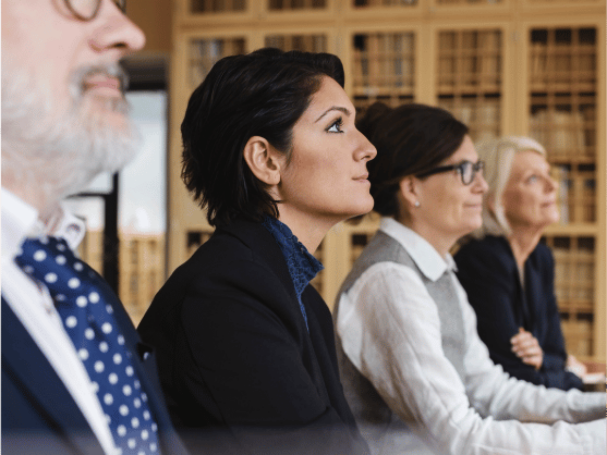 Professions listening to court proceeding