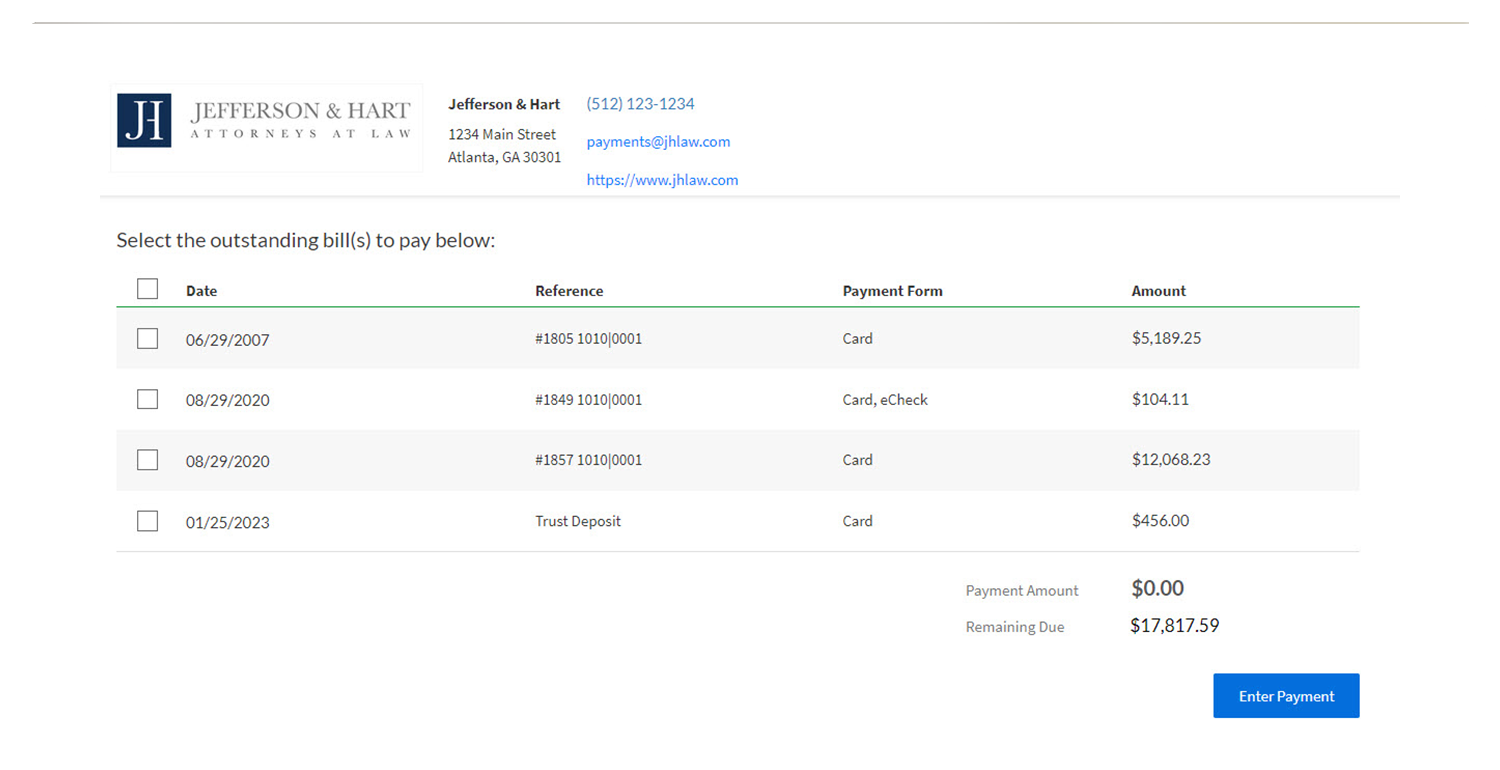 Juris billing management feature