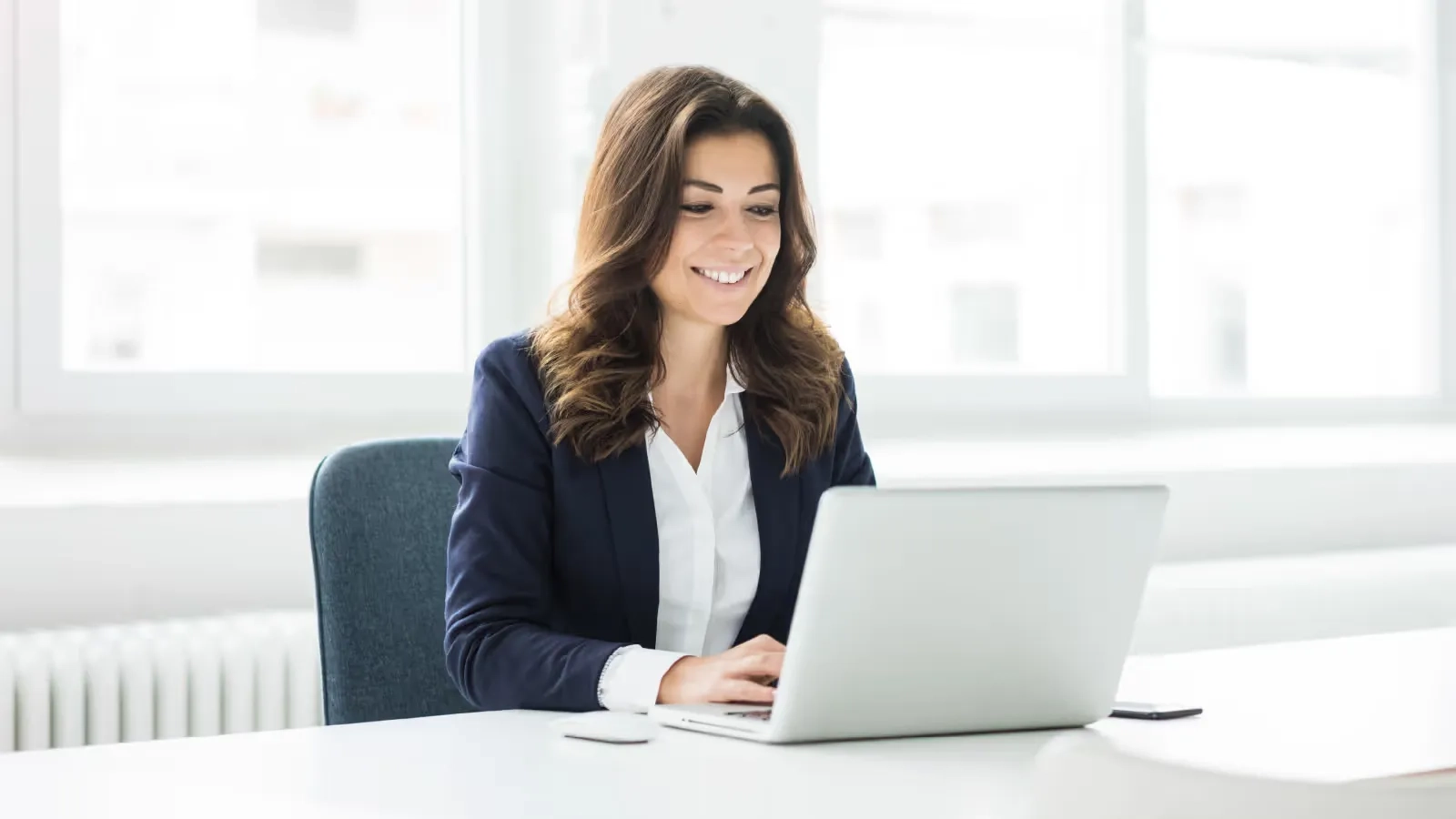 woman working on computer