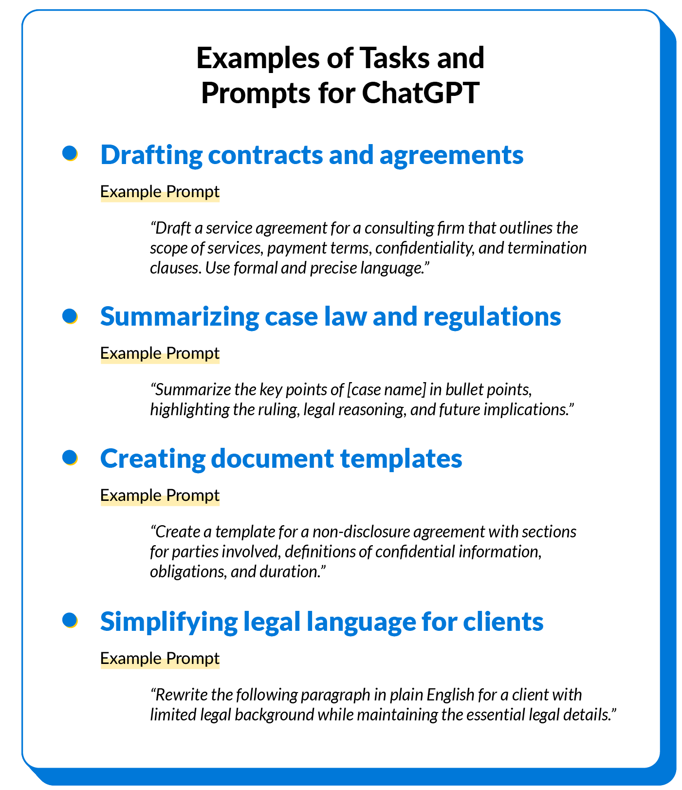 Examples of Tasks and Prompts for ChatGPT