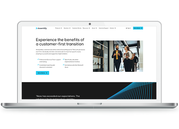 Laptop showing partner technology