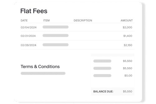 Reduce effort and cut costs by bringing your entire billing process, from invoice to reconciliation, into one platform. Leverage MyCase’s advanced itemized invoicing system and automatically update invoices with entries, fees, and other line items.