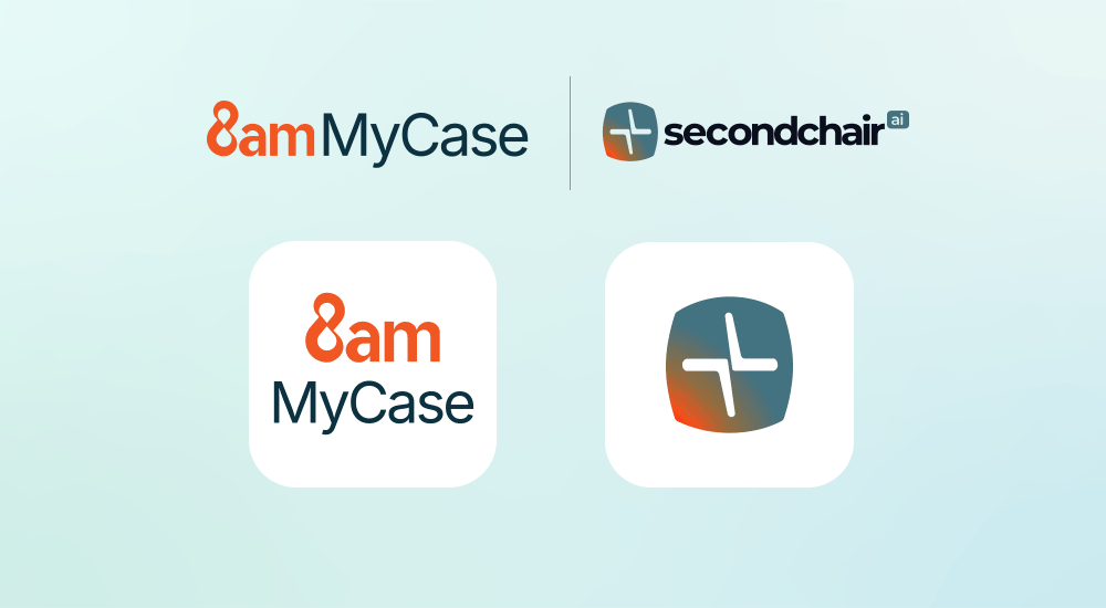 MyCase and Second Chair AI integration graphic
