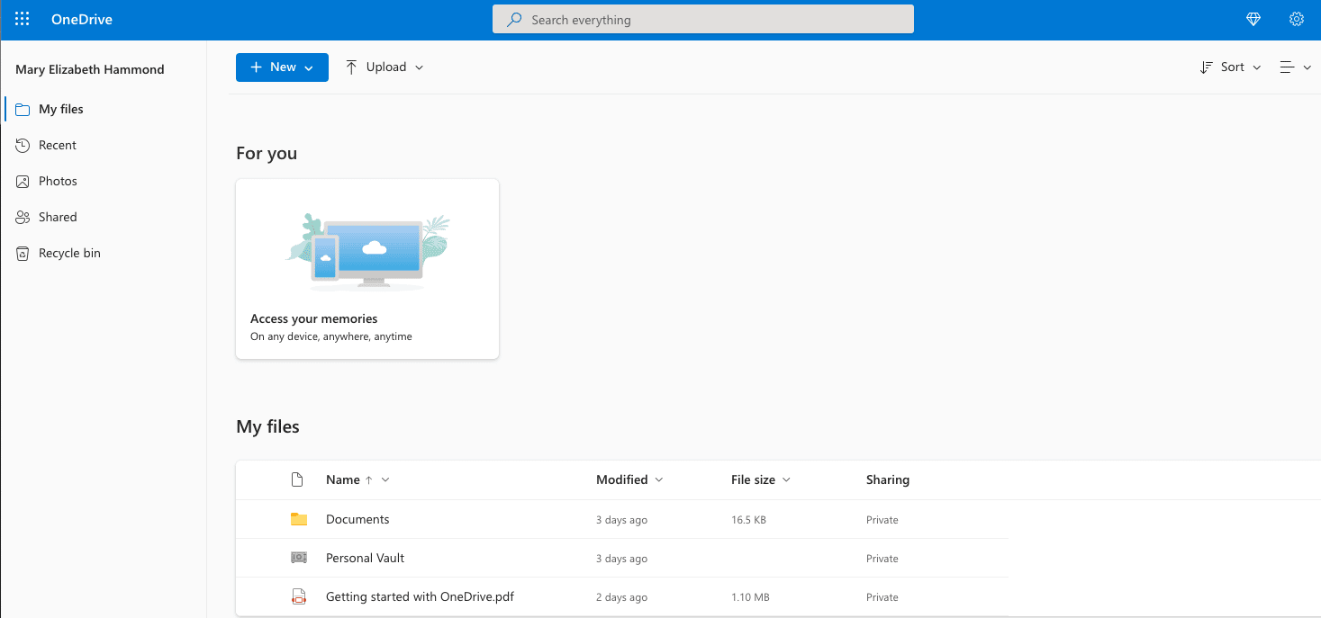 OneDrive Screenshot