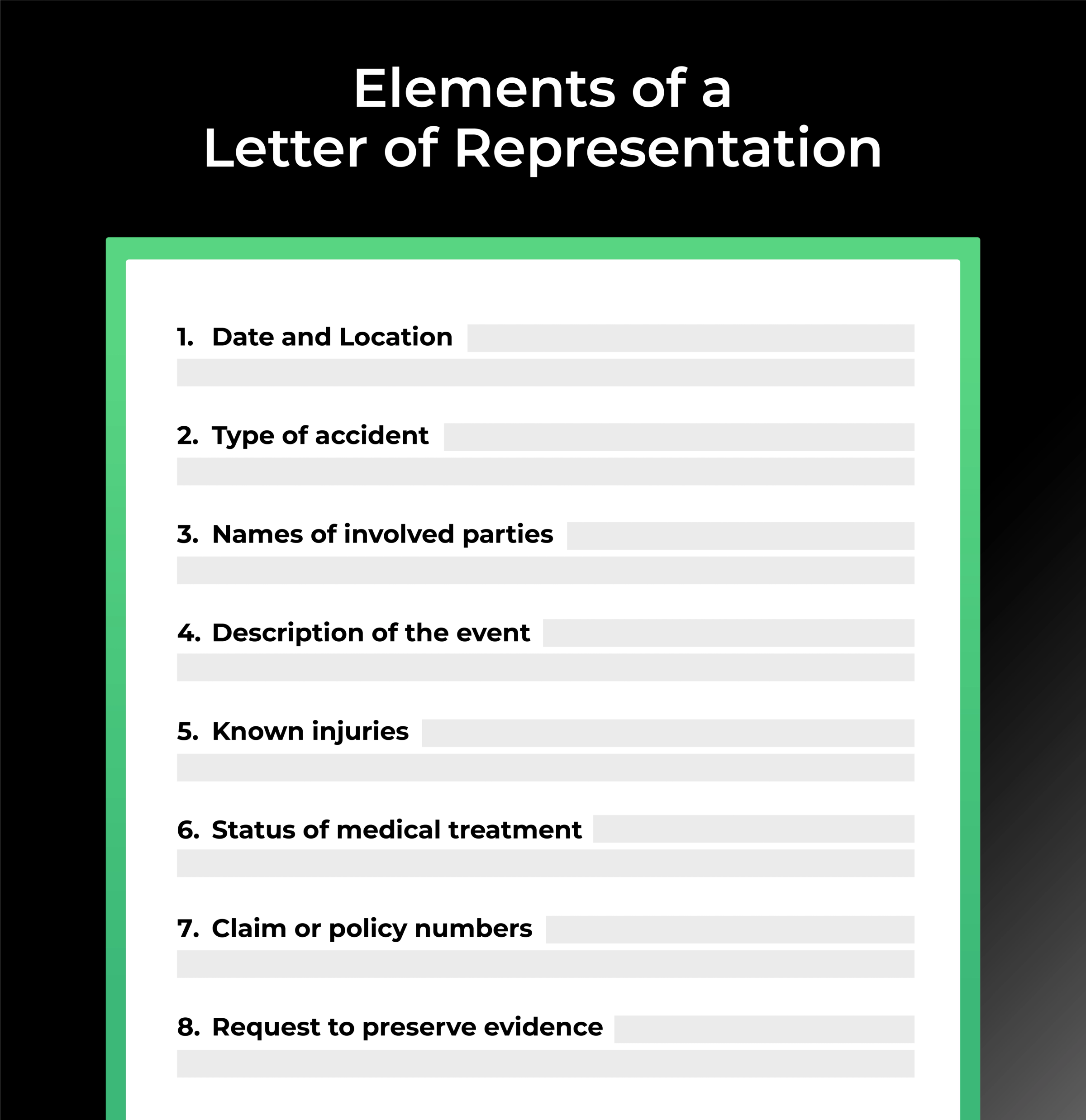 Elements to Include in a Personal Injury Letter of Representation