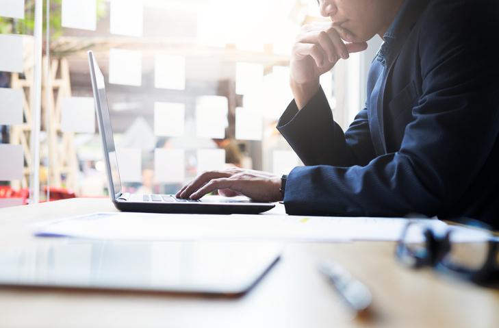 Man working at laptop