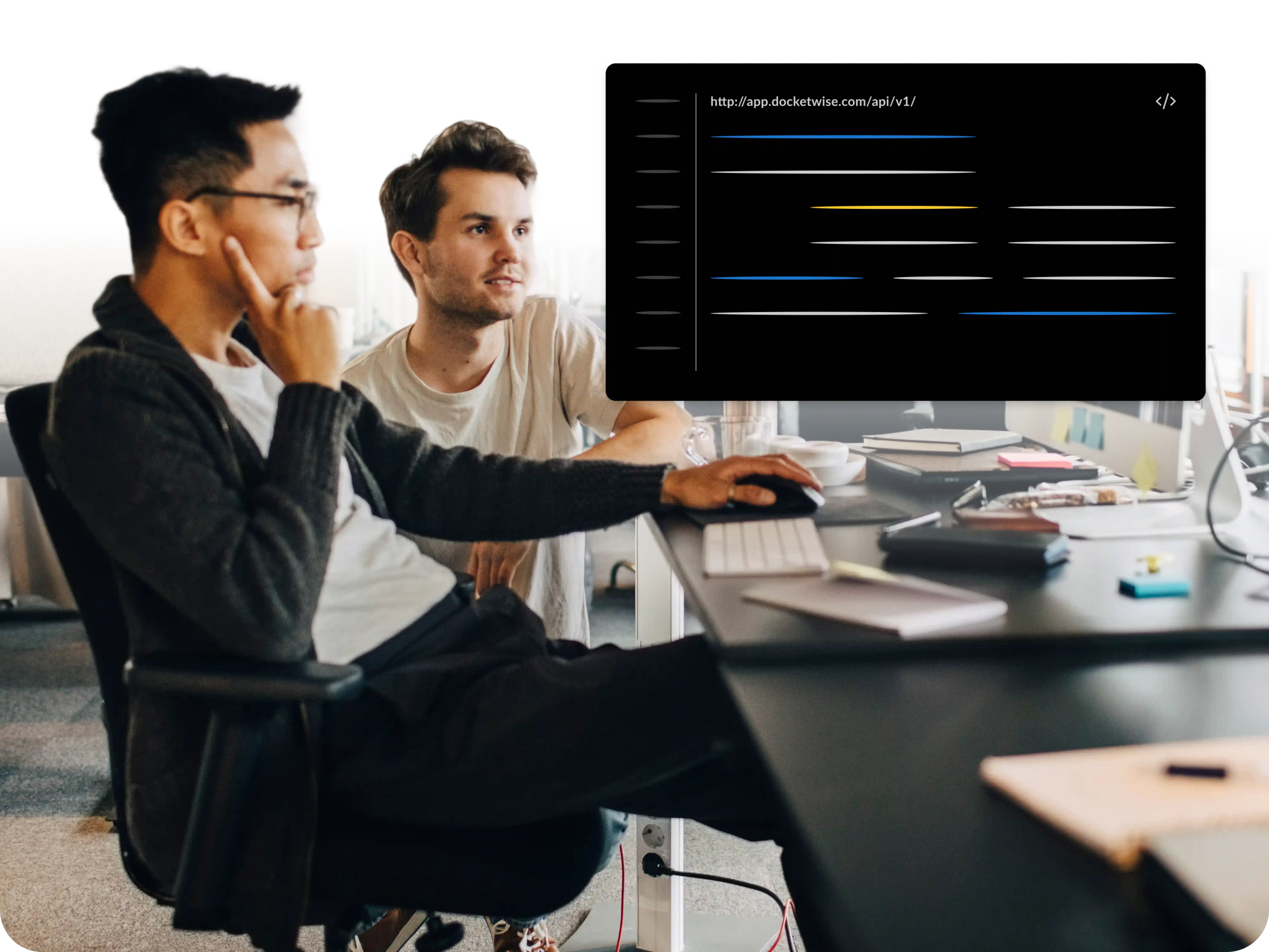 Two developers reviewing code