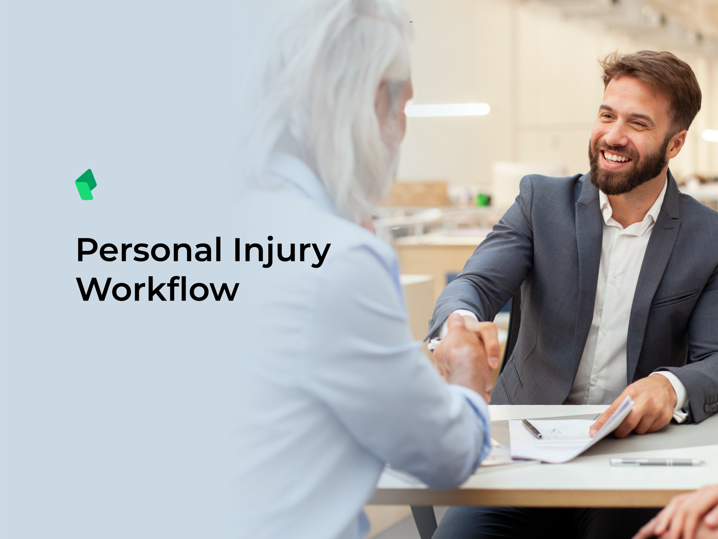 Personal injury lawyer meeting with client