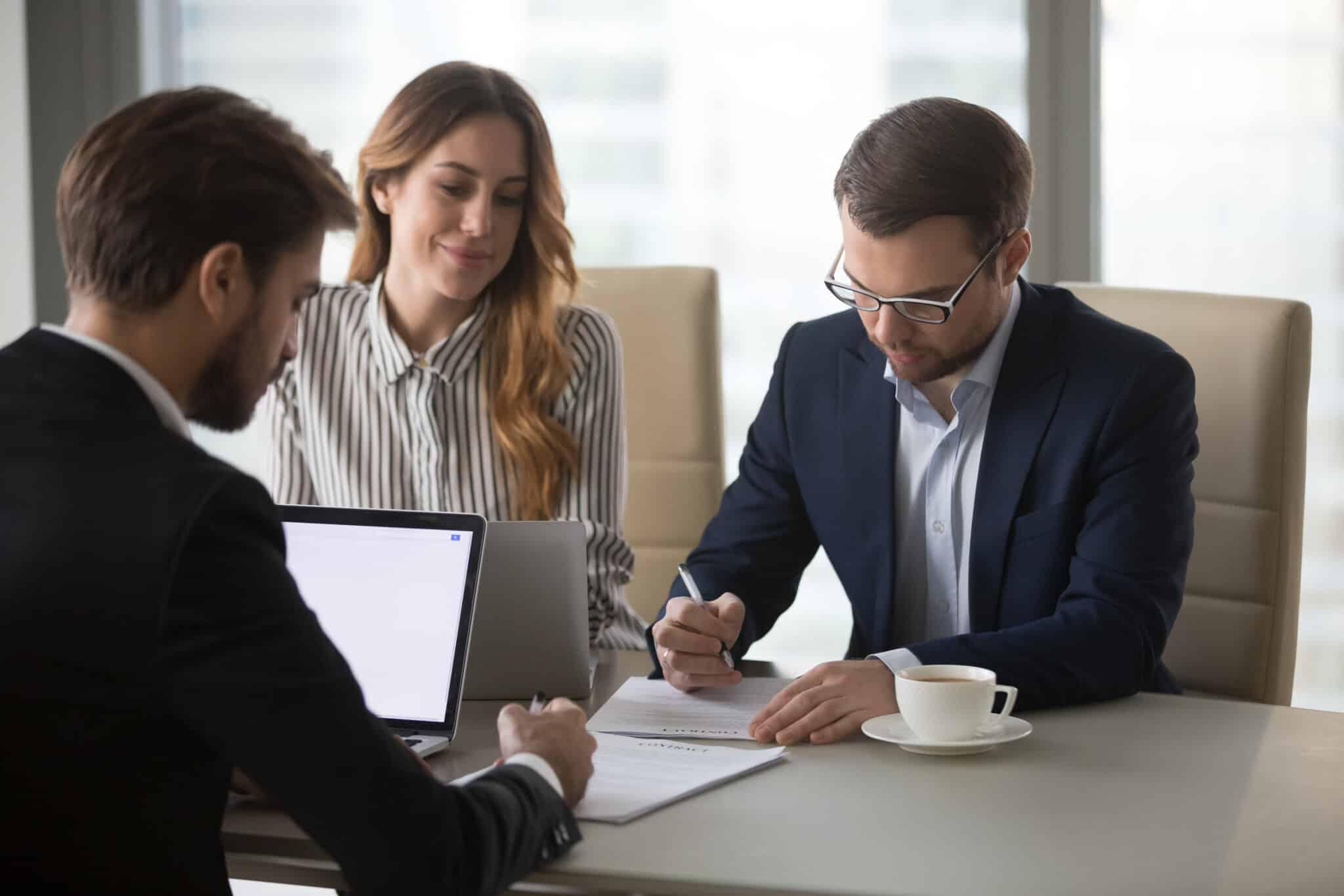 Office workers in a meeting