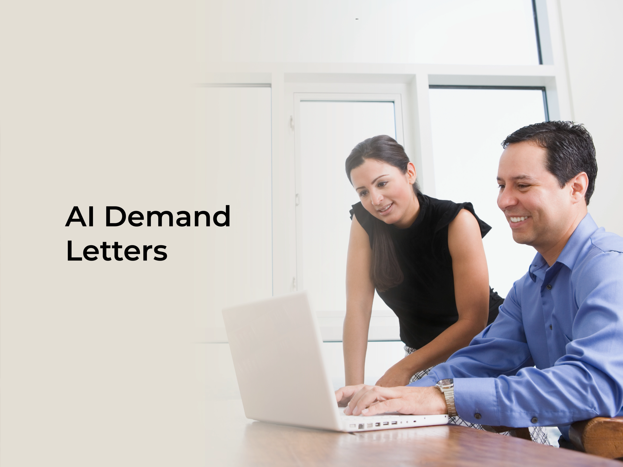 Two lawyers looking at AI-generated demand letters on a computer