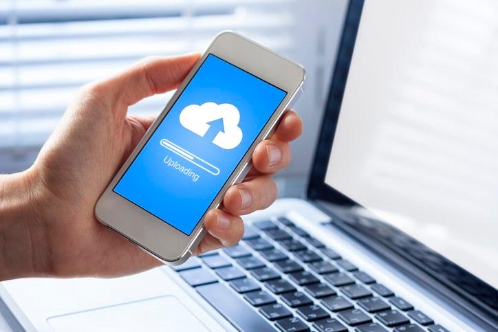 Phone uploading data to the cloud