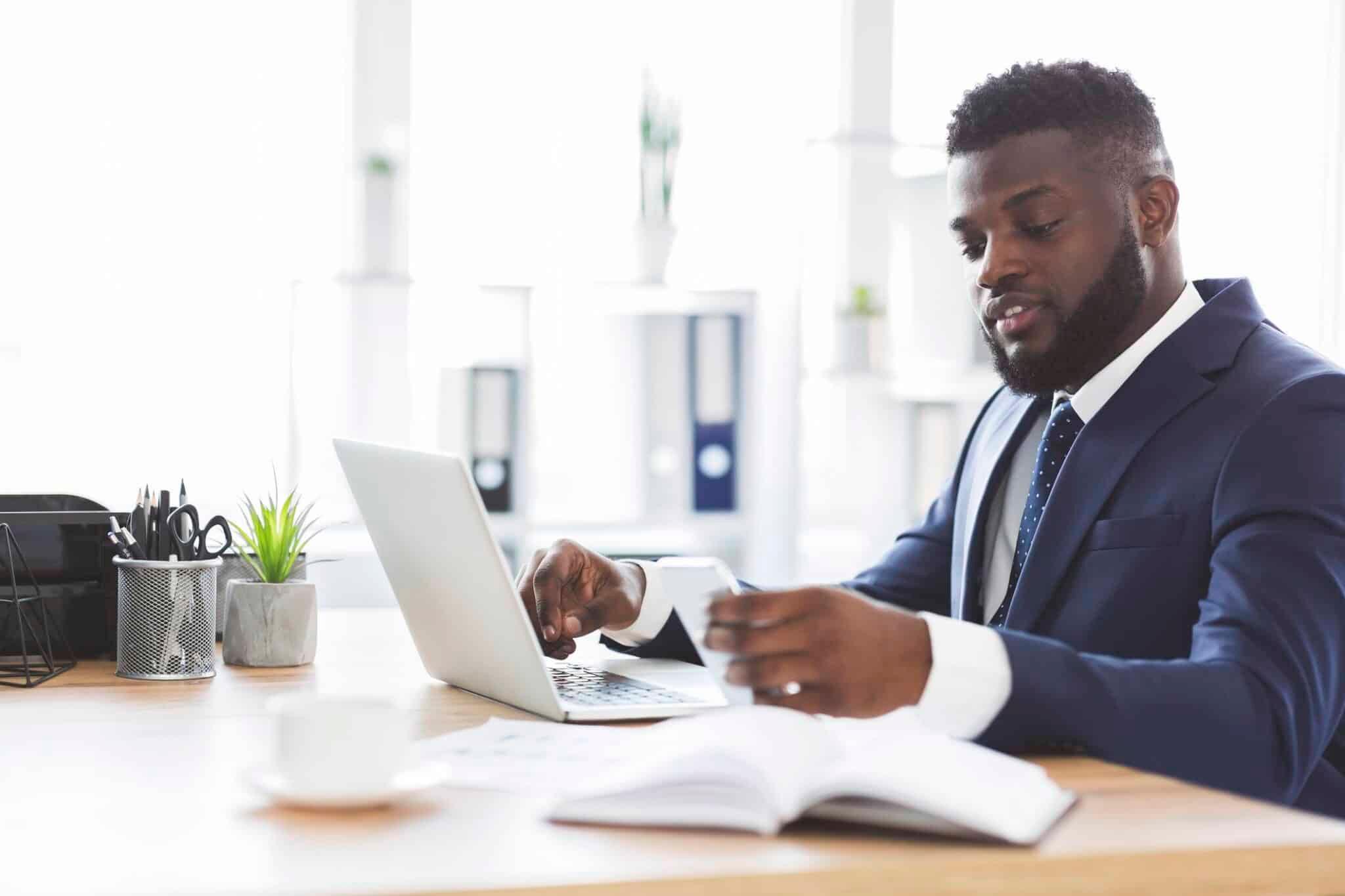 Person working at laptop