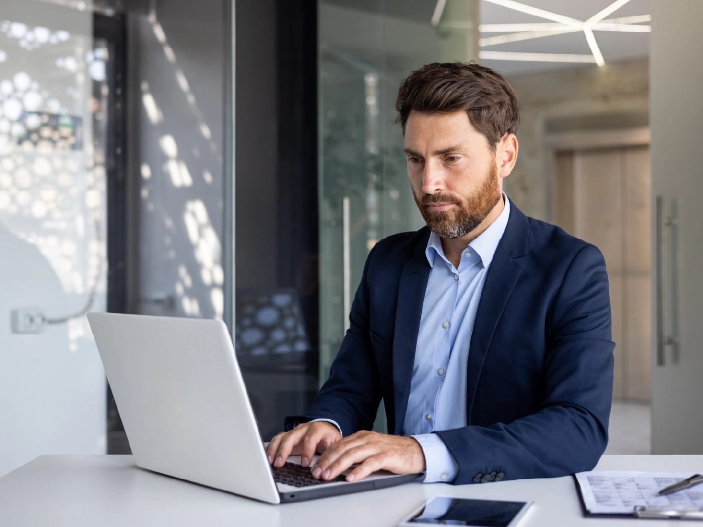 man working on laptop