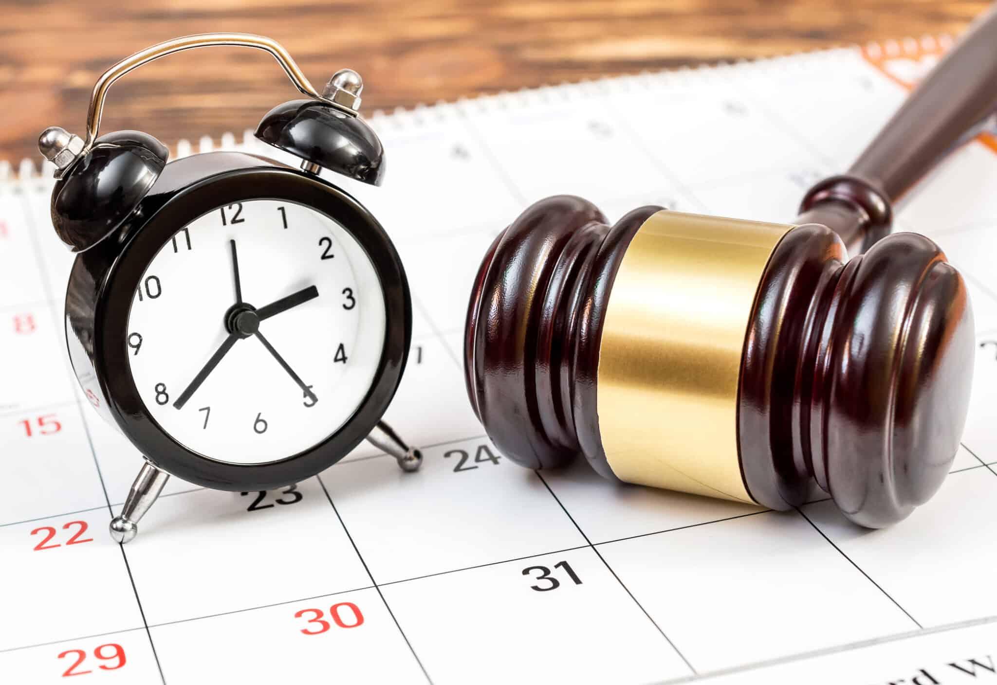 Clock and gavel