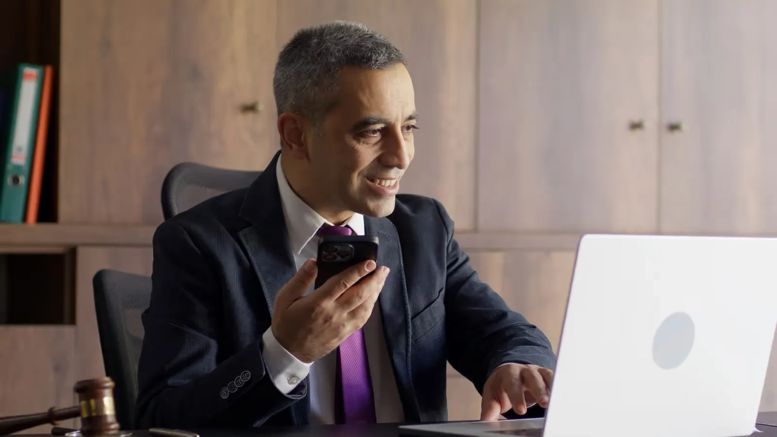 Immigration lawyer managing client intake