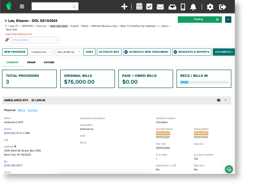 Keep treatment, records, and billing easy to find