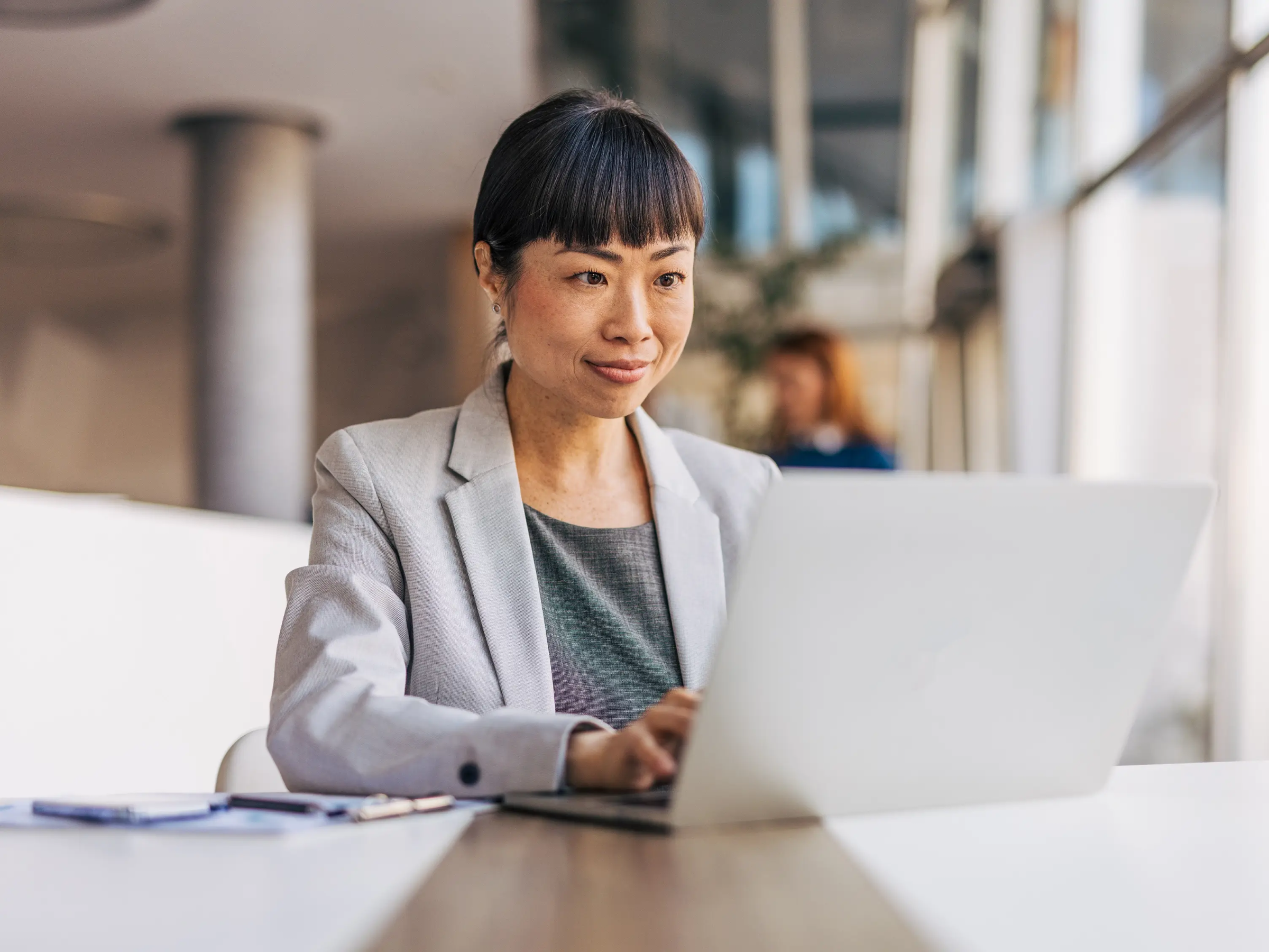 Lawyer looking at their website on their computer