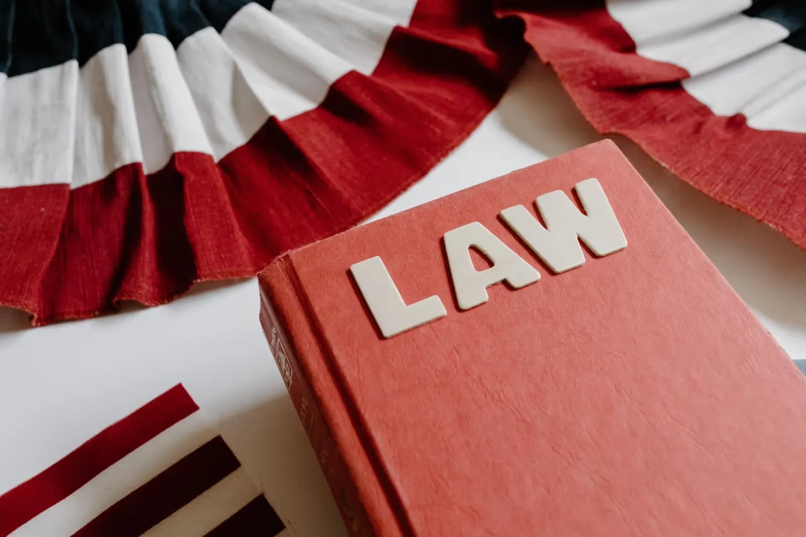 law book in front of american colored decordations
