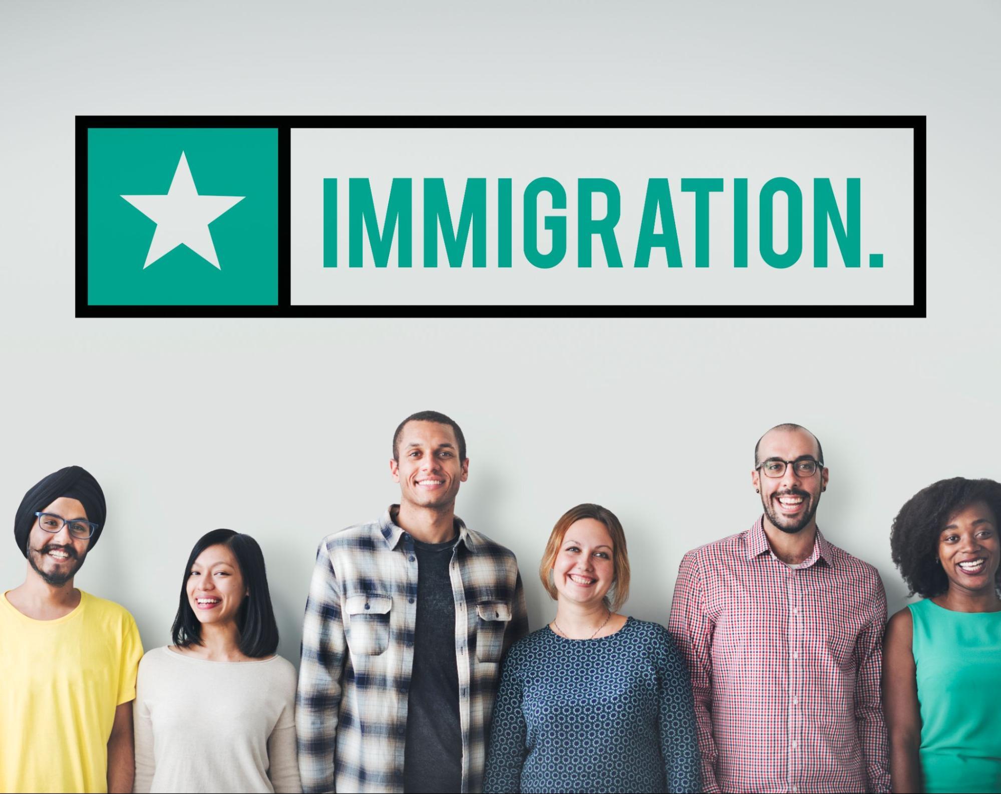 People waiting for immigration services