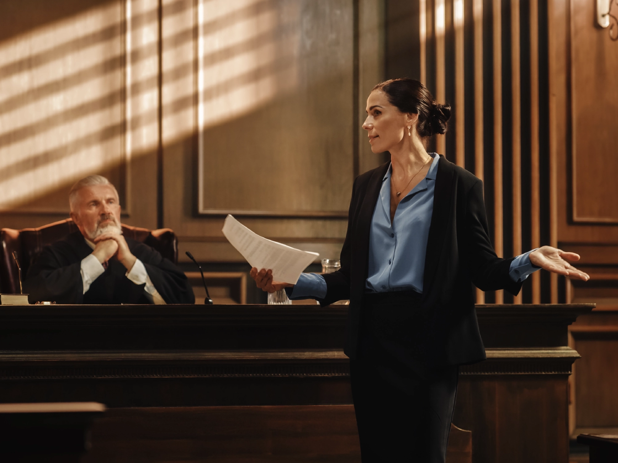 Lawyer in court