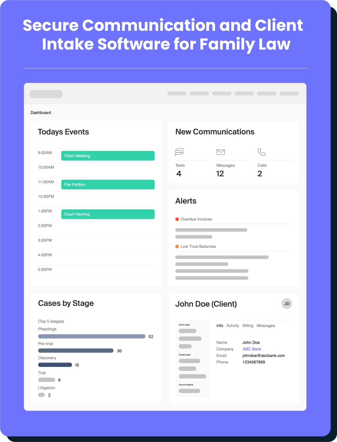 Client communication software screenshot
