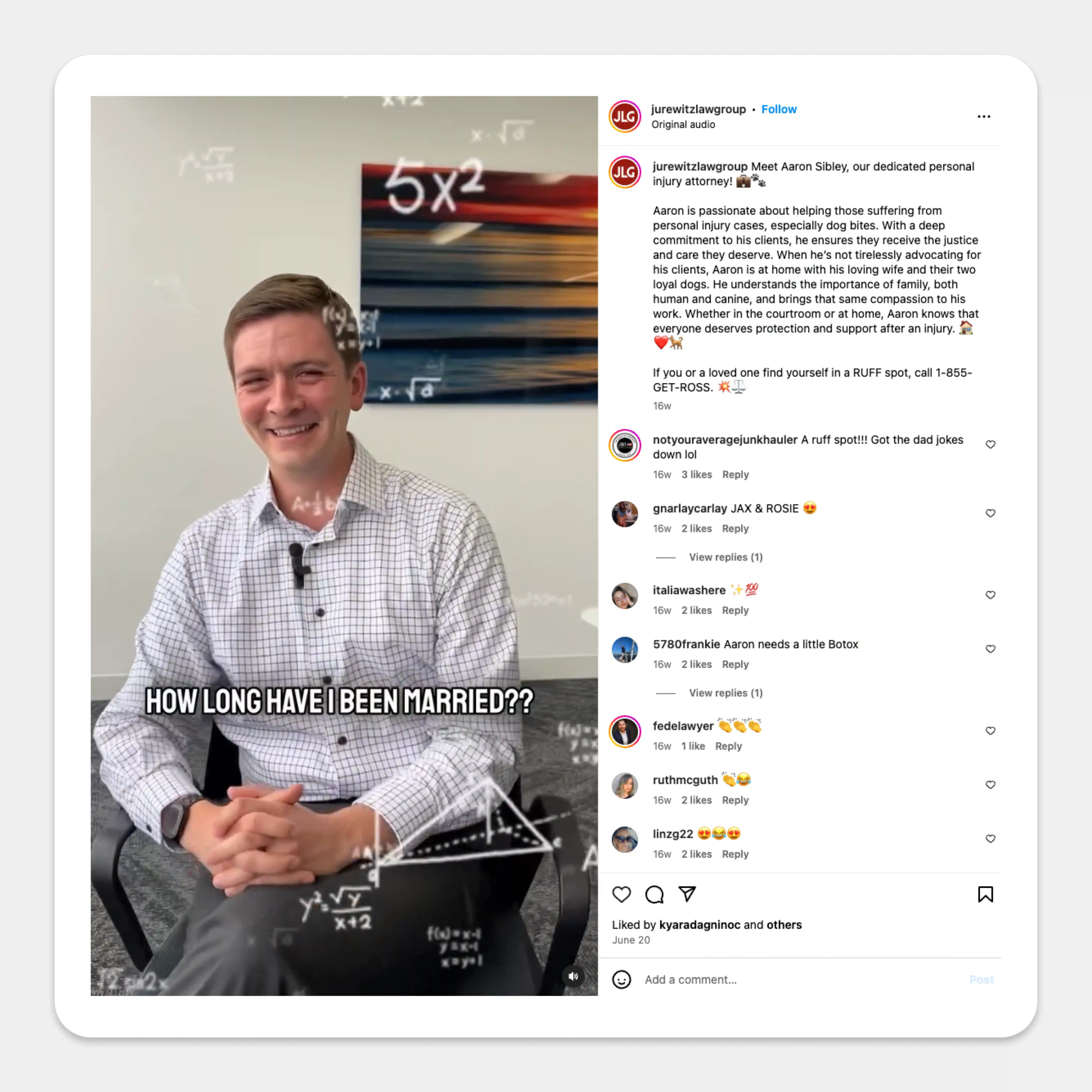 Jurewitz Law Group Instagram Post Example